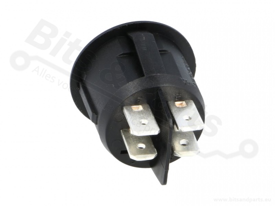 Switch rocker snap-in on/off round black DPST